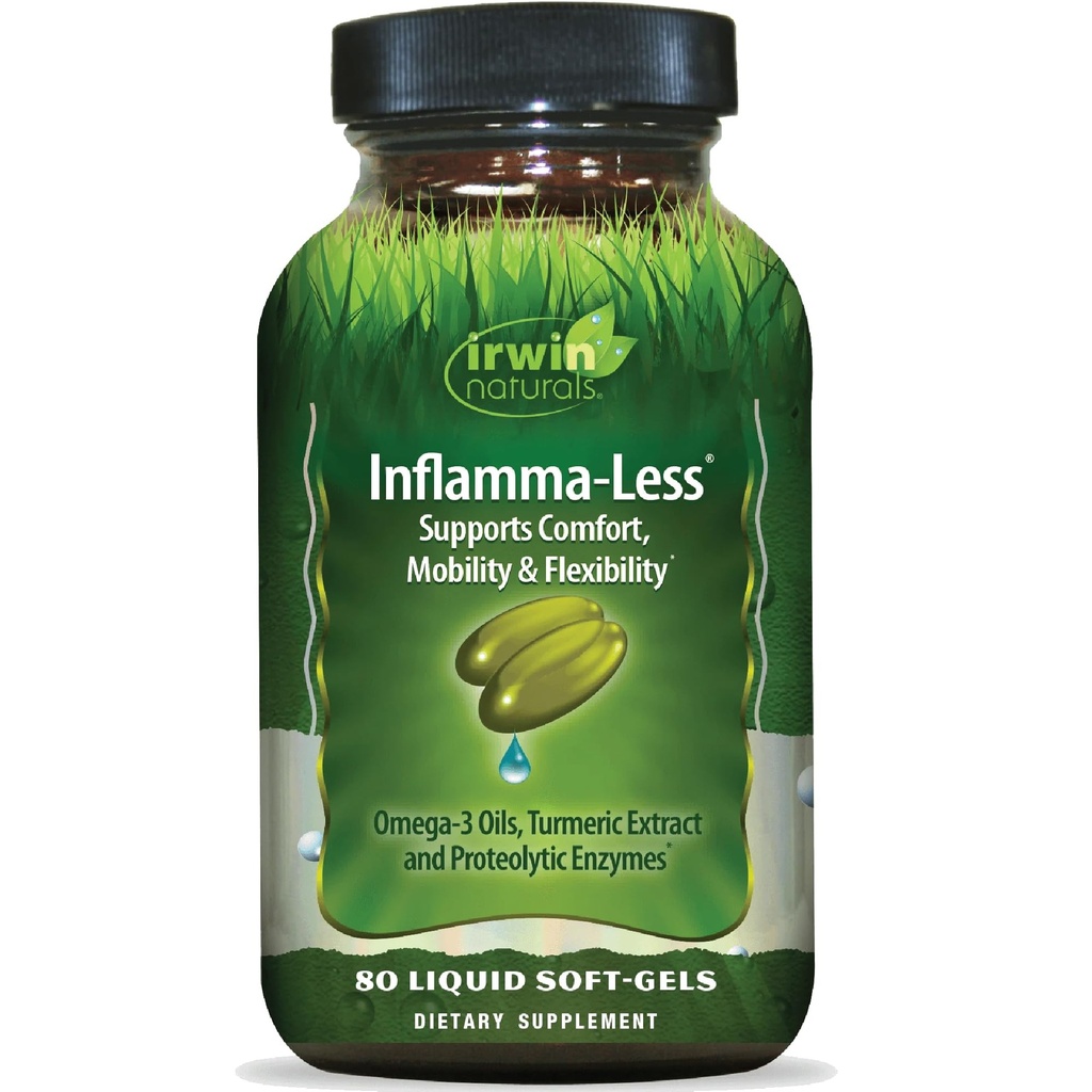 Irwin Naturals Inflamma- Mniej, Promotes Comfort, Mobilność i elastyczność, 80 Płynne Softgels