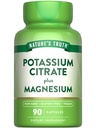 Nature 's Truth Potasu Magnezu Cytrate Kapsułki 124; 90 Hrabia 124; Wegan, Non-GMO & Gluten