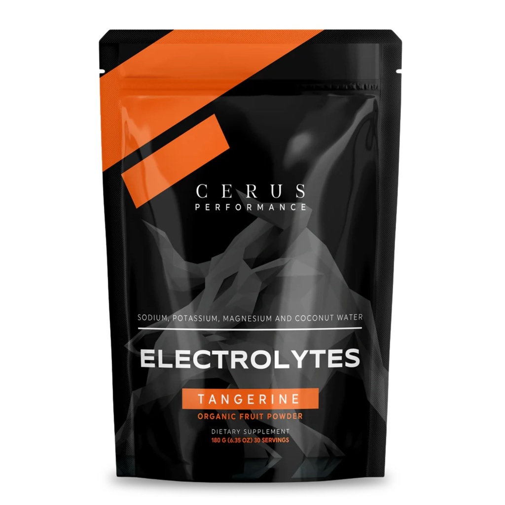 Cerus Performance Electrolyte proszek - Tangerine Flavor, 30 Służenia, Zero cukru, Kokosowy proszek wodny & prawdziwe owoce, Wytrzymałość i odzyskiwanie
