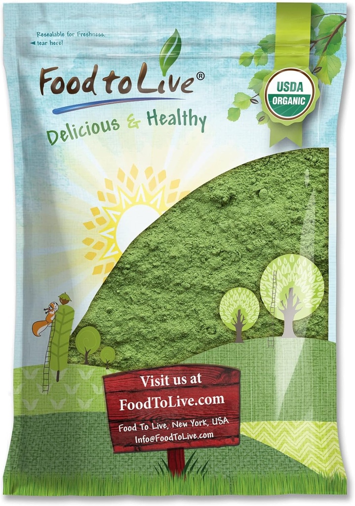 Organiczna mieszanka proszku SuperGreens, 6 funtów - Mieszane jarmuż, Moringa, Spirulina, Wheatgrass proszki. Non-GMO, Pure, Vegan, Bulk. Bogaty w antyoksydanty, chlorofil. Doskonałe dla soków, Smoothies, Pieczenie