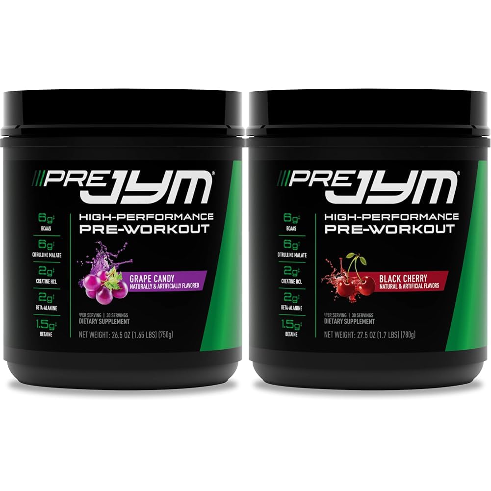 Pre JYM cukierki Winogrona Wstępny trening Proszek 30 Sługi i czarny aromat wiśniowy 30 Służenie Bundle