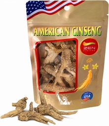 Zen Ginseng - 4 Oz Bag of Undimmed American Ginseng - Non-GMO, Gluten Free. Dodaj to Ginseng w Zupie, Herbata, kawa, soki, Smoothies and Baking (Barrel Root 4 Oz Bag)