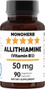 MONOHERB Alitiamina Witamina B1 50 mg na kapsułkę - 90 Kapsułki wegetariańskie