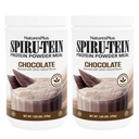 NaturesPlus SPIRU- TEIN, Czekolada - 1.05 funtów, Opakowanie 2 - Wstrząs białkowy na plantacji - Nie-GMO, Wegetarianin, Gluten Free - 34 Sługi ogółem