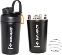 Ozizo Protein Mixing Cup for Protein Mixes - 20 Ounces Stainless Stainless Protein Shaker Butelka, Izolacja, nieszczelny dowód, Odor Resistant, Mały Cute Gym Mixer dla mężczyzn, Kobiety, Chłopcy, Dziewczyny, Gorące i zimne napoje