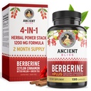 Ancient Bliss Berberine HCL 1200mg z Ceylon Cynamon, Bitter Melon i Green Tea Extract - 120 kapsułki
