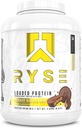 RYSE w proszku z białkiem - Puchar masła orzechowego - 25g Izolat białka serwatki & Koncentrat z włóknem prebiotycznym & MCTs - Niskie węglowodory, Niski cukier, Przyjazny do spożycia - 54 Słupki / 4 Lb Tub