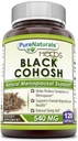 Czysty Naturals Black Cohosh Menopauza Relief - Naturalne rozwiązania dla wsparcia menopauzy - 540 Mg Suplement z Pure Root Extract 120 Kapsułki