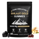 Shilajit Gummies, Pure Himalayan Shilajit Gummies Gold, No Added Sugar Non-GMO 100% Natural & Organic, Ashwagandha, Gokshura Gummies 124; Kwas Fulvic & 85 + Minerały dla mężczyzn, Kobiety Gummy 124; 60