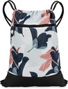 Torba gimnastyczna Drawstring dla kobiet 124; Plecak Trwała Lekka siłownia Cinch z graficznymi wzorcami 124; Świetna dla siłowni i sportu 124; Navy / Coral - Guava Leaves
