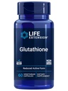 Life Extension Glutathione 500 mg - Kapsułki glutationu, Suplement przeciwutleniający, Stres utleniający, Aktywna postać zredukowana - Bez glutenu, Nie-GMO, Wegetarianin - 60 Kapsułki