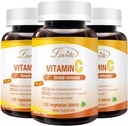 Lovita Witamina C 1000mg z Bioflavonoids & Rose HIPS, Pokrywanie Timed Release, Wysoka potencja, Wsparcie Wzmacnianie Zdrowej funkcji immunologicznej, 120 Tabletki wegetariańskie dla 4 Dostawy miesiąc (Opakowanie 3)