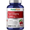 NusaPure Organic Tart Cherry 20: 1 Extract, 1000 mg Ekwiwalent 20 000 mg 200 Veggie Caps (Vegan, Non-GMO) Bioperine