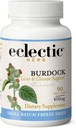 ECLECTIC INSTYTUTE Raw Fresh Freeze- Suszony Non-GMO Burdock 124; Wsparcie pokarmowe 124; 90 CT (400 mg)