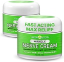 Cud Nerve Cream - Maksymalna wytrzymałość - Turmeric i Arnica Mieszanka dla Neuropathy Discomfort Relief - Soothing Foot & Hand Formula z MSM, B6, E - Made in USA - 2 Pack