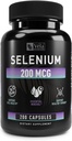 Selenium Capsule Supplement Equipment 124; 200mcg Ethiopian 124; Support Healthy Antioksydant, Immune, Reproductive, and Thyroid Health * Ethiopian 124; Non-GMO, 3rd Party Tested Equipment 124; 200 kapsułki
