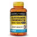 MASON NATURAL Glukozamina Chondroitin 1500 / 1200 z witaminą C, wspomaga wspólne zdrowie dla normalnej elastyczności i mobilności *, 60 Kapsułki