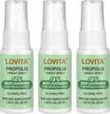 Lovita Propolis Throat Spray, Canadian Propolis Spray, High Potent 500 mg Propolis na ml z 9: 1 Wysoki koncentrat, Natural Sore Throat Spray dla immunologicznego wsparcia, 1 Fl Oz (Pack of 3)