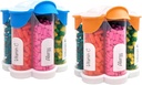 Ekstra duży Pill Organizator Codziennie, Tygodniowy, Miesięczny Suplement Butelka, Cute Blossom Pill Dispenser z 7 XL Komory (2 Pack Combo) (Jasnoniebieski i pomarańczowy)