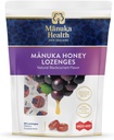 Manuka Health Manuka Honey Throat Lozenges - Blackporant Flavored Lozenges, 58- Count - Cough Drops Infused with Raw Manuka Honey & Witamina C for Immune Support