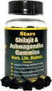 Shilajit Ashwagandha Gummies - Suplement do wsparcia immunologicznego z czystej Shilajit Resin - Organic Ashwagandha Gummy for Stress, Energy & Wellness, 60 Natural Star- Shaped Gummies