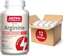 Jarrow Fixas Arginina 1000 mg, Suplement diety, Wspiera produkcję tlenku azotu, Wspiera syntezę białek, 100 tabletek, Do 100 Day Supply (Opakowanie po 12)
