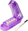 JohnBee Pill Cutter Splitter dla małych i małych pigułek. Regulowany Pill Splitter dokładnie wycina wiele tabletek na raz. Sharp Blade z Safety Guard. Non- Slip Silicone Edge (Dark Purple)