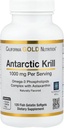 California Gold Nutrition Antarctic Krill Oil, Omega-3 Fosholipidy z naturalnie występującej Astaksantyny, Natural Strawberry & Lemon Flavor, Non GMO, 1000 mg, 120 Fish Gelatin Softgels