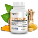 Organixx USDA Organic Turmeric Curcumin Suplement z Ashwagandha, Turmeric & Ginger - immunologiczne i wspólne wsparcie, Fermentowane dla maksymalnej dostępności biologicznej, 60 Kapsułki wegetariańskie
