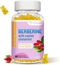 Berberyna z Ceylon Cynamon Gummies, Wysoka potencja Berberyjski suplement HCI, Immune Health Support, 60 Mango Flavored Gummies