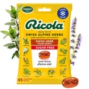 Ricola Sugar Free Swiss Herb Cough Drops, 45 Count, Cough Suppressant & Throat Relieving Drops z naturalnie sourced Menthol, Smak smakowy dla Kaszle i Gardło Iritation Symptom Relief