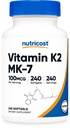 Nutricost Witamina K2 MK- 7 100 µg, 240 Softgels - Gluten Free i Non-GMO MK7