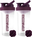Utopia Strona główna Butelka z shakerem białkowym - (Opakowanie 2) 28- Butelki z shakerem do mieszania białek - Fitness Sports Classic Butelka z shakerem białkowym (Clear / Plum)
