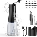 Zestaw do usuwania odpadów z uszu - BANKKY Electric Ear Cleaner z 7 szt. Pick & 16 Przeznaczone do zamiany końcówki i 3 tryby czyszczenia, Zestaw nawadniania z wodą dla dorosłych i dzieci, Bezpieczne i skuteczne