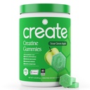 Jednowodziankowe gumki dla mężczyzn i kobiet - Boost Focus, Siła i Endurance, Formuła antytopnienia, Wegan, Gluten- Free, Non-GMO, 1.5 Gram Creamine per Gummy (Sour Green Apple, 90 ct)