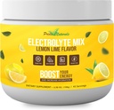 Proszek Electrolyte - Odświeżanie Warsztaty Odzysk Elektrolitów, Cukier wolny, Gluten Free & Wegan, Czysty Keto & Paleo Napoju Napoju Nawadniającego, Immune Boosting Vitamin (198 Grams, Lemon Lime)