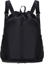 sportowy Drawstring Backpack Sports Gym Bag z obuwiem Kompleks, String Backpack Cinch dla kobiet, Water- Resistant Drawstring Bag for Workout Travel, Lekki, Czarny, Patent Oczekiwanie