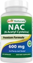 Najlepsze naturalne NAC - N Acetylo Cysteina 600 mg 120 Kapsułki - n Acetylo cysteina - Potężny przeciwutleniacz