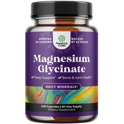 Pure Magnezu Glycinate Supplement 400mg Per Serving - Wegan Wysoka Absorpcja Kapsułki chelatowane magnezu dla kobiet i mężczyzn z Elemental 400mg for Mood Sleep and Relaxation Support - 240 Count