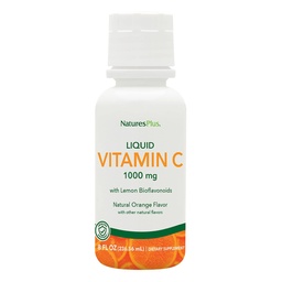 NaturesPlus Liquid Witamina C - 1000 mg, 8 fl oz - z Lemon Bioflavonoids - wegetarianin, Gluten Free - 8 Służenia