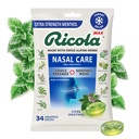 Ricola Max Cool Menthol Nasal Care Duży worek 124; Koktajl Supressant Drops 124; Dual Action Liquid Center Ośrodek 124; Soothing Long- Lasting Relief - 34 Count (Pack of 1)