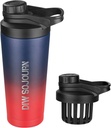 DIW 24 Oz Shaker Butelka, Stal nierdzewna Shaker Butelka z Noise- Free Design, Izolated Metal Shaker Cup for Protein Mix and Pre Workout, Gym Bottle Shaker (Dark Rainbow)