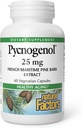 Naturalne czynniki Pycnogenol 25 mg, przeciwutleniacze Wsparcie dla zdrowego starzenia, 60 Kapsułki
