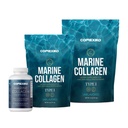 CORREXIKO Marine Collagen Supplement Pills & Powder Bundle - Zawiera 10,000mg podwójny hydrolizowany Collagen Proszek 15 oz & 5oz i 1800mg Collagen Peptydes 120 Kapsułki - do włosów, skóry i paznokci