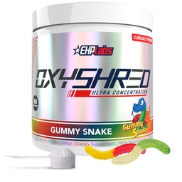 EHP Labs OxyShred PreWorkout Proszek - Proszek do treningu wstępnego z L Glutamina i Acetyl L Karnityna, Energy Boost Drink - Gummy Snake, 60 Służenie