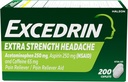 Excedrin Extra Force Pain Relief Kapsułki na ból głowy Relief, Acetaminofen 250mg, Aspiryna 250mg, Kofeina 65mg, Ból Reliever, 200 Count