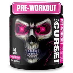 JNX SPORTS Klątwa! Wstępne ćwiczenia Proszek dla mężczyzn i kobiet, Kofeina, Beta- Alanina, Kreatyna, L- Cytrulina, 50 Służenia, Truskawka Kiwi Flavor - Boost Energy, Siła i Focus