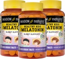 MASON NATURAL zdrowe dzieci Melatonina, dla dzieci, Wspiera zdrowy sen, szybkie aktorstwo, aromat owoców, 60 Szybko rozpuszczalne tabletki (Opakowanie 3)