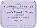 Naturalne łaty Vermont Appetite Supressant Esential Oil Body Patches, Sweet Fennel, 10- Count Tin