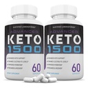 Uzasadnione Laboratoria (2 Pack Advanced Keto 1500 Keto Pigułki 1275MG Nowe i ulepszona formuła zawiera jabłko cydr Ocet Extra Virgin Olive Oil Powder Green Tea Leaf 120 Kapsułki